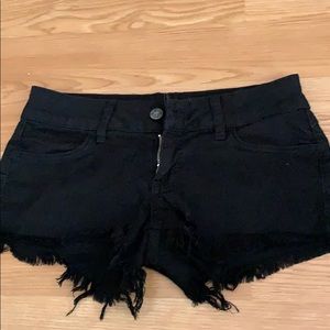 Black jean shorts